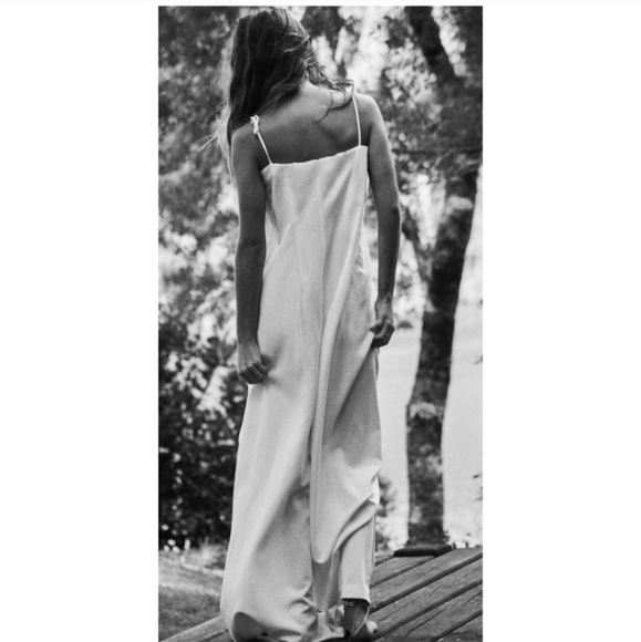 ZARA STRAPLESS LINEN BLEND JUMPSUIT WHITE - Picture 8 of 15
